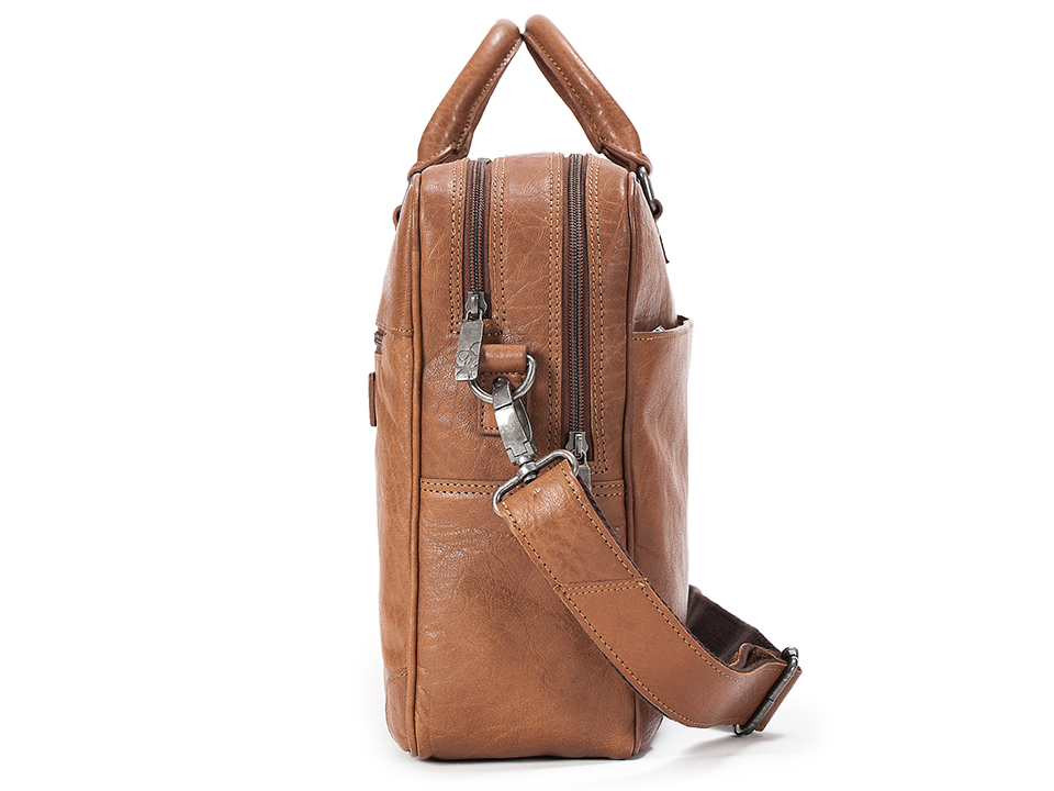 Aktatáska Briefcase Soft 15"-16" 2-zip Tan BB114-1 3 Aktatáska Briefcase Soft 15"-16" 2-zip Tan BB114-1 - Image 3