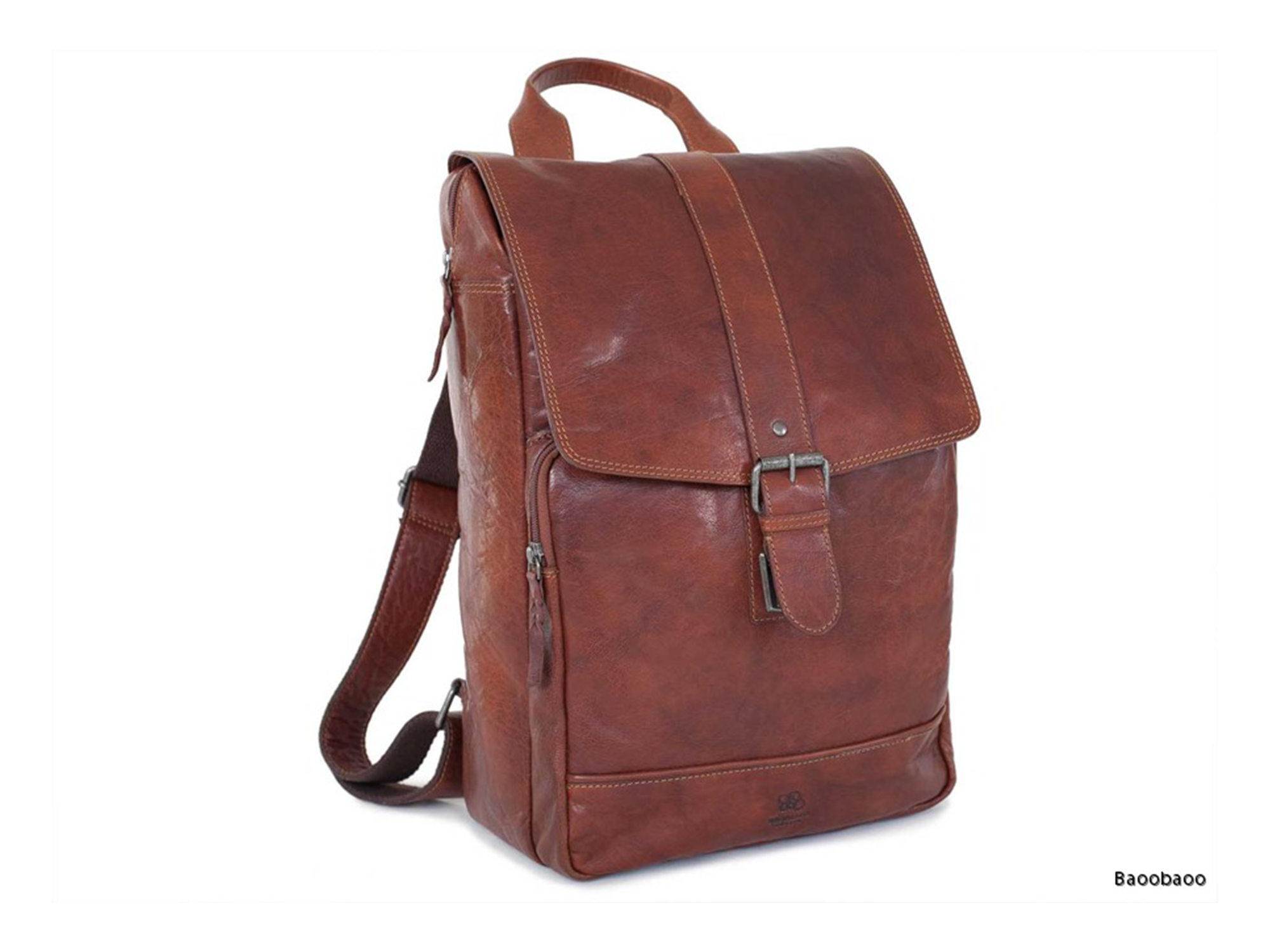 Hátizsák Backpack 15"-16" Brandy BB090 1 Brandy bőr hátizsák 16 nagy csattal BB090 - minőségi bivalybőr laptophátizsák
