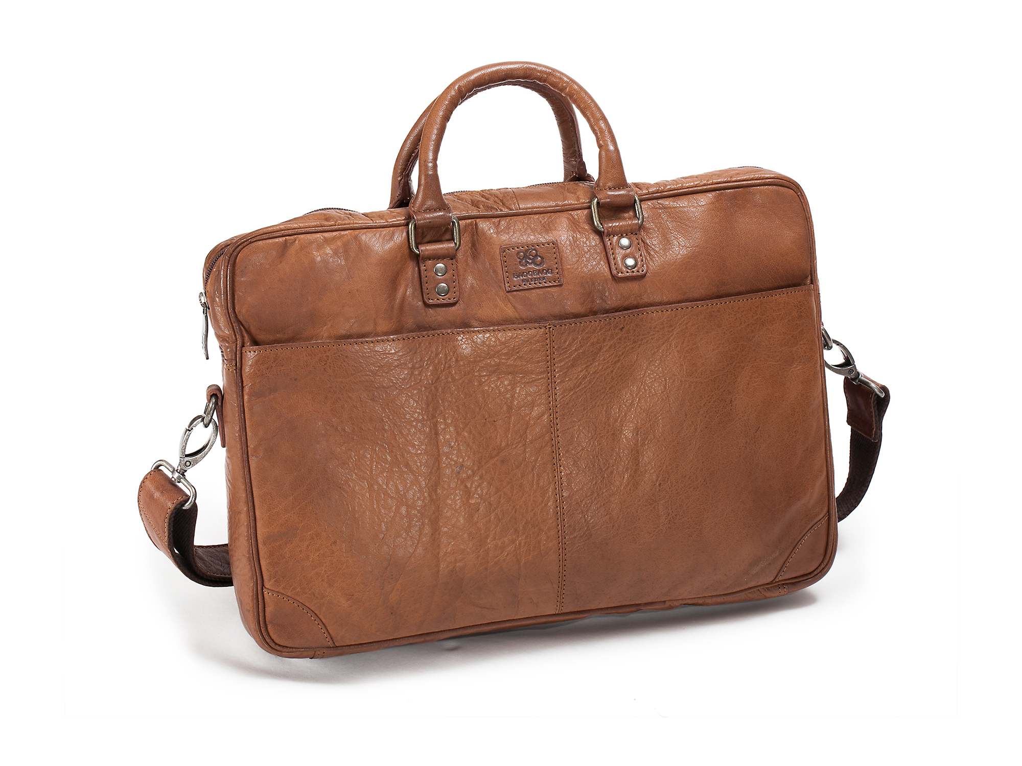 Aktatáska Briefcase Soft 15"-16" Tan BB092-1 1 férfi bőr aktatáska 15-16 Tan BB092-1 - vékony Soft bivallybőr laptoptáska nyitott külső zsebbel