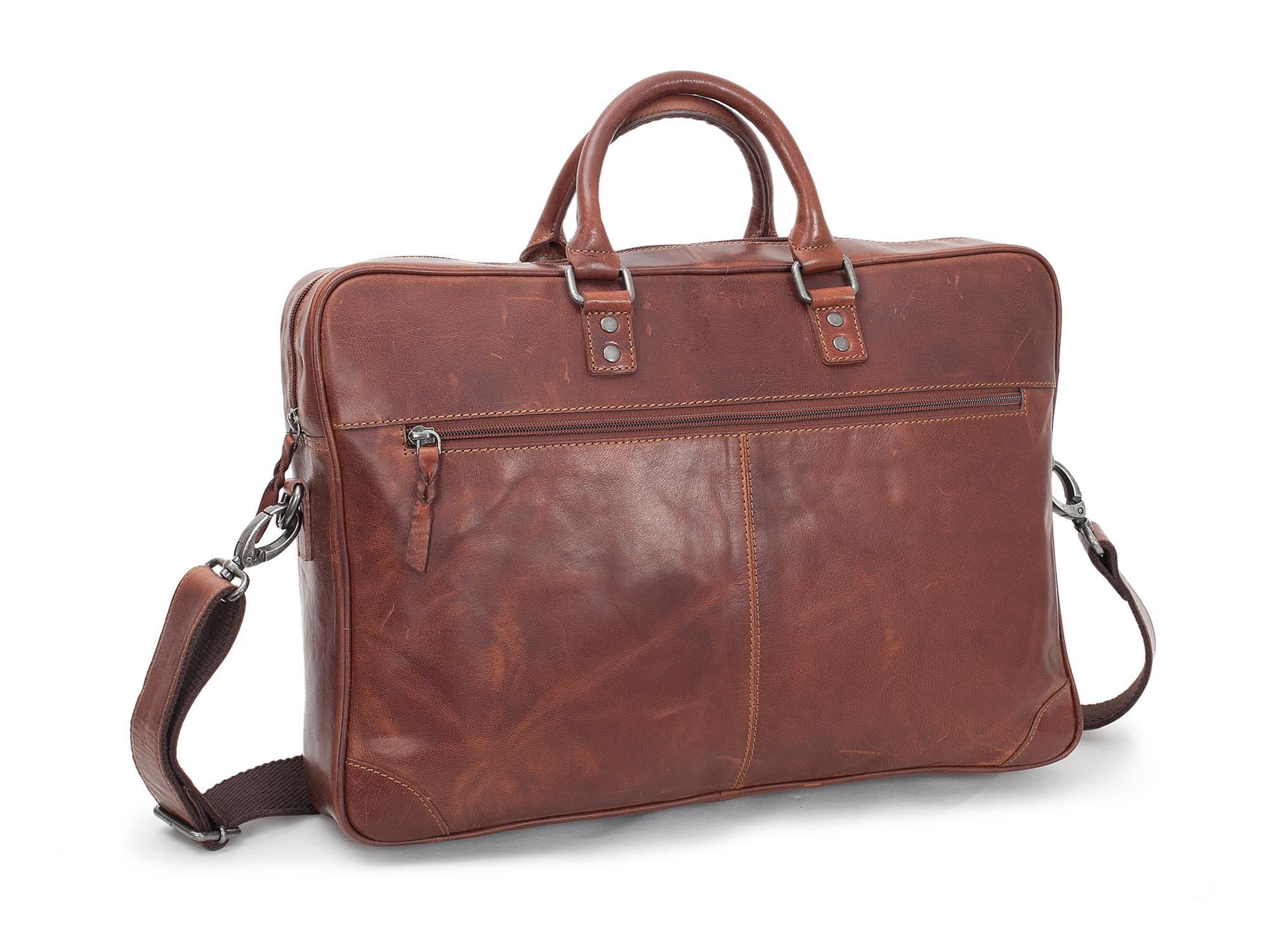 Aktatáska Briefcase Soft 15"-16" Brandy BB092 1 Barna bőr aktatáska elegáns stílusban,brandy