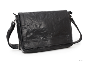 férfi bőr aktatáska 15-16 fekete BB097 - Flapbag fedeles laptoptáska mágneses záródással