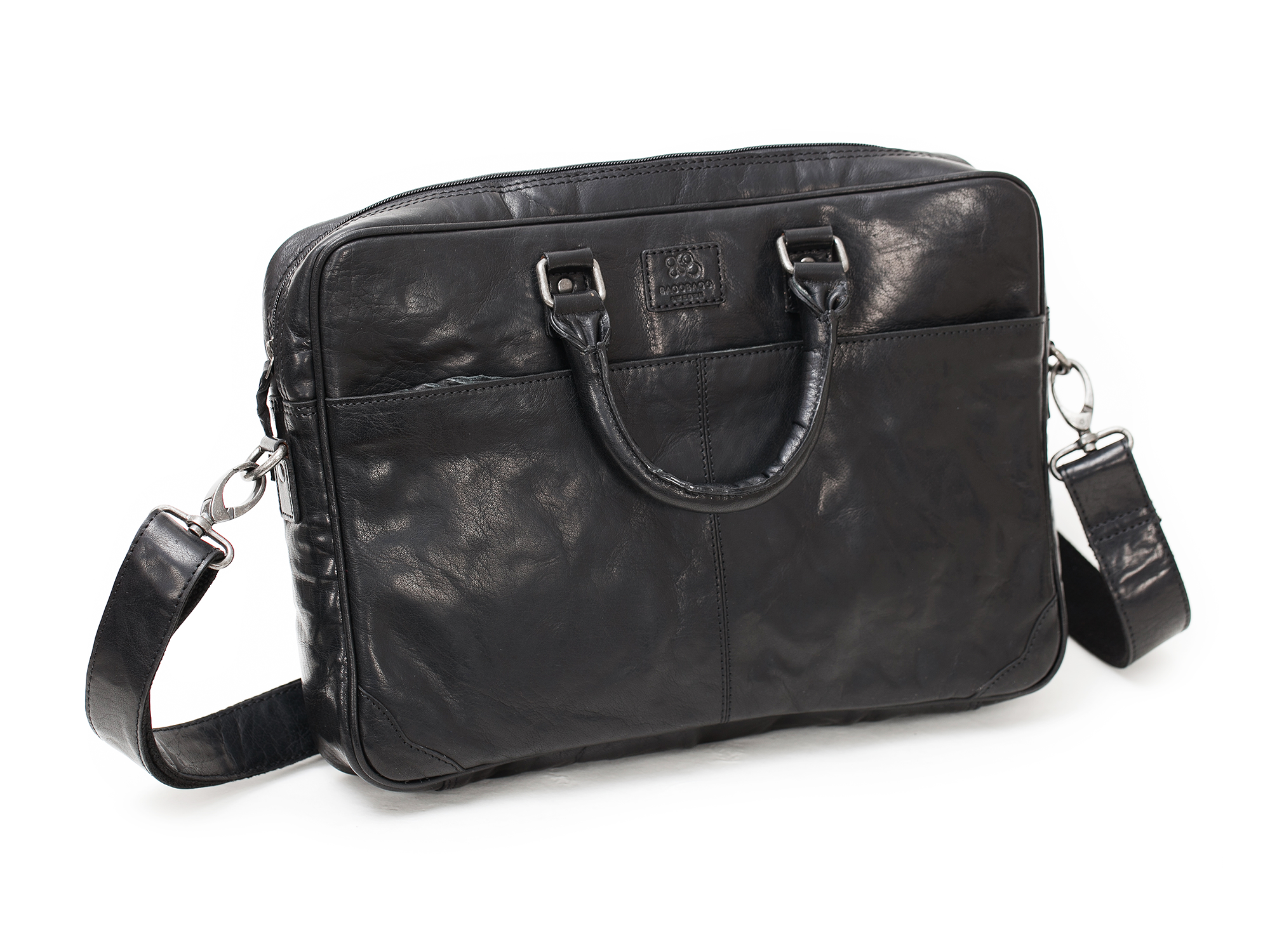 Aktatáska Briefcase Soft 13" Black BB101 1 férfi bőr aktatáska Soft Black BB101 - Puha marhabőr laptoptáska