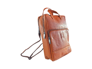 Tan bőr táska 13 fogantyúval BB104-1 - közepes méretű bivalybőr laptoptáska hatizsak