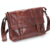 Aktatáska Messengerbag 13" Brandy BB106 7 fekete bőr messenger táska 13 BB107 - fedeles laptoptáska dupla rögzítőpánttal és mágneses zárral