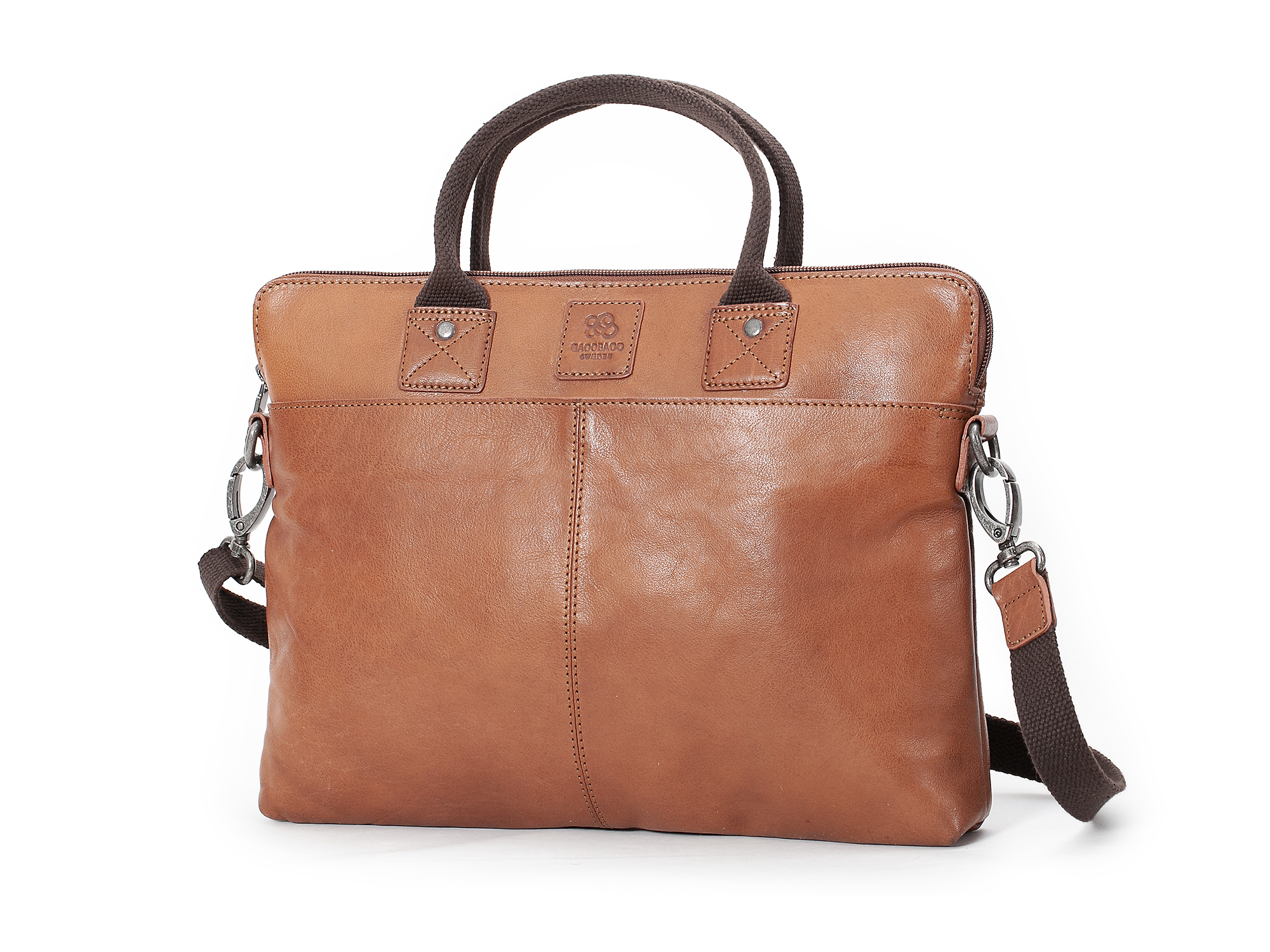 Aktatáska Slimbag 13" Tan BB112-1 1 tan bőr laptoptáska slim 13 BB112-1 - vékony bivalybőr aktatáska mágneses zsebbel