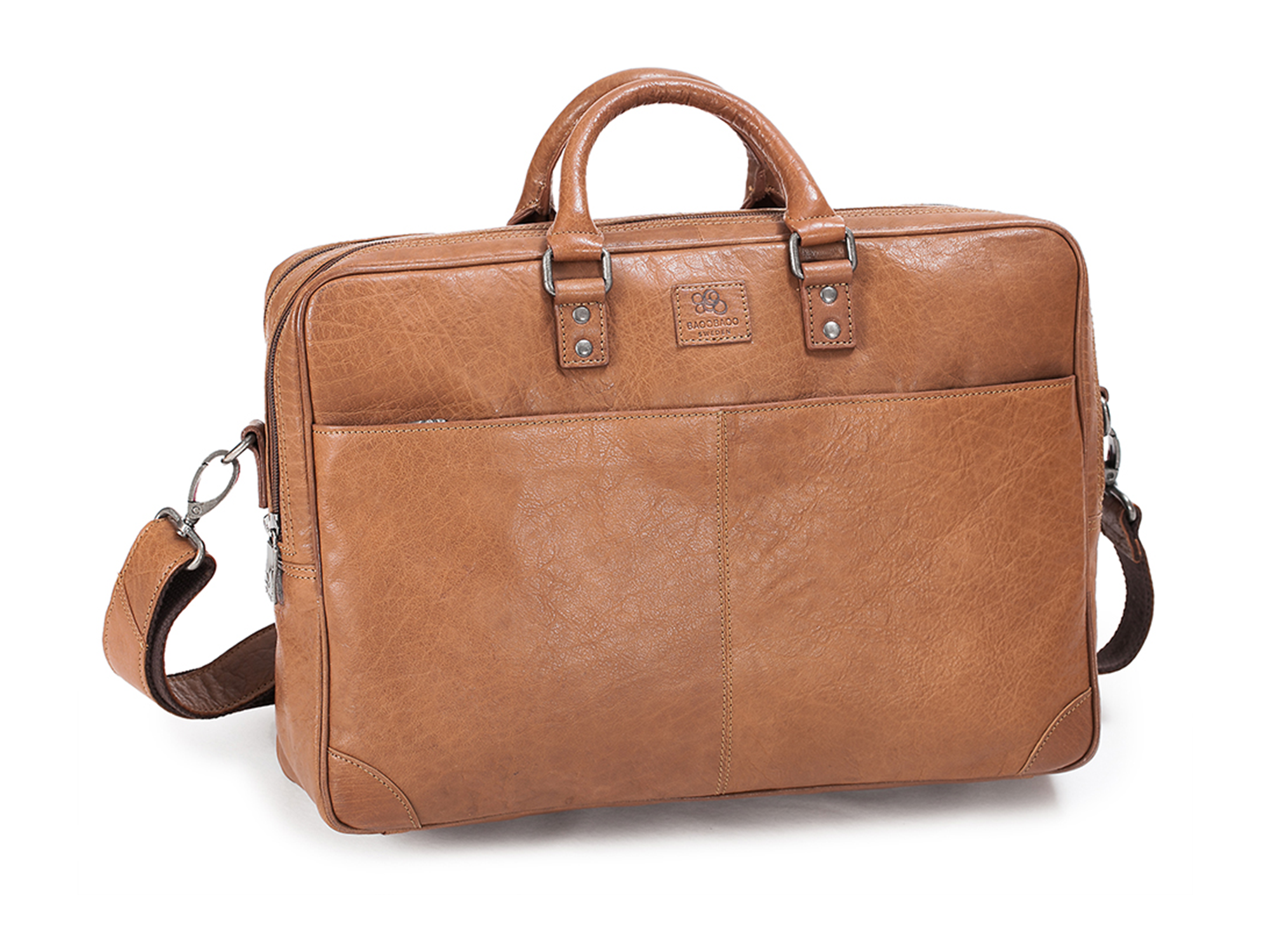 Aktatáska Briefcase Soft 15"-16" 2-zip Tan BB114-1 1 férfi bőr aktatáska 15-16 Tan BB114-1 - 2 cipzáras bivallybőr laptoptáska elegáns világosbarna