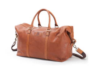 Tan színű bivalybőr utazó táska Weekendbag Rica BB500-1, Hétvégi táska Rica két külső cipzáros zsebbel, Tan BB500-1 kézipoggyász méret,taska