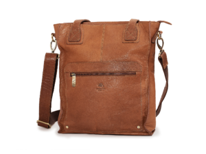 Tan bőr totebag 13 laptophoz LB024-1 - bivalybőr all-in-one kézitáska