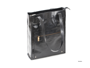 fekete bőr totebag 13 laptophoz LB025 - bivalybőr all-in-one kézitáska