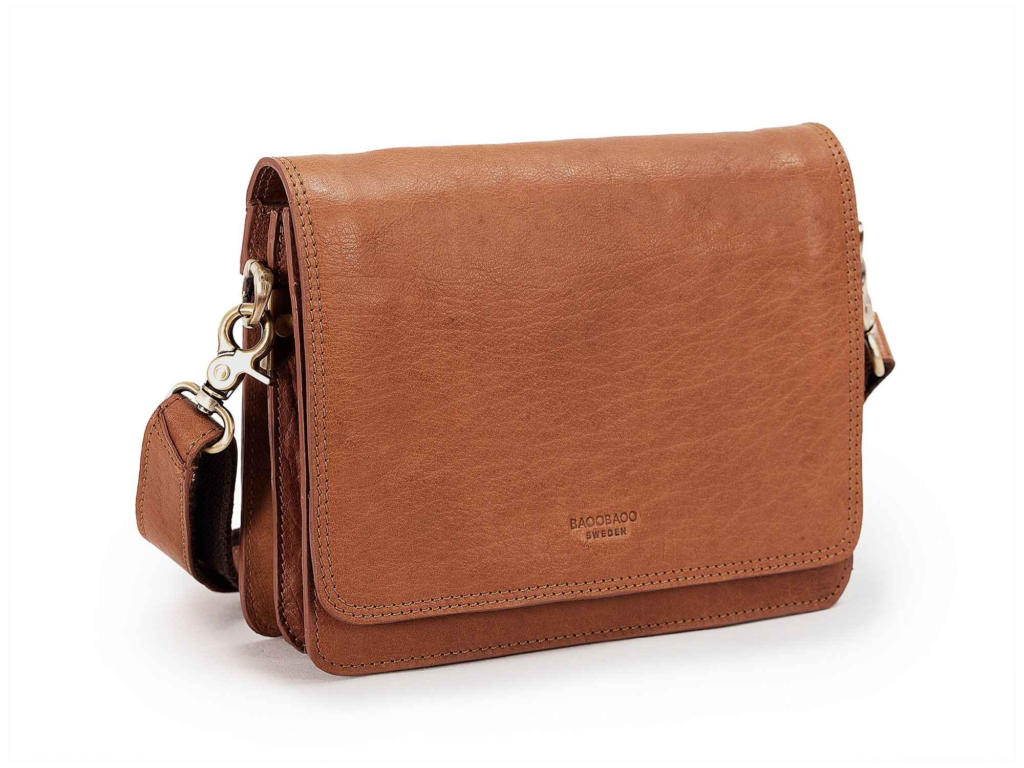 Kézitáska Flapbag Small Tan LB034-1 1 Tan bivalybőr női kis kézitáska Flapbag LB034-1