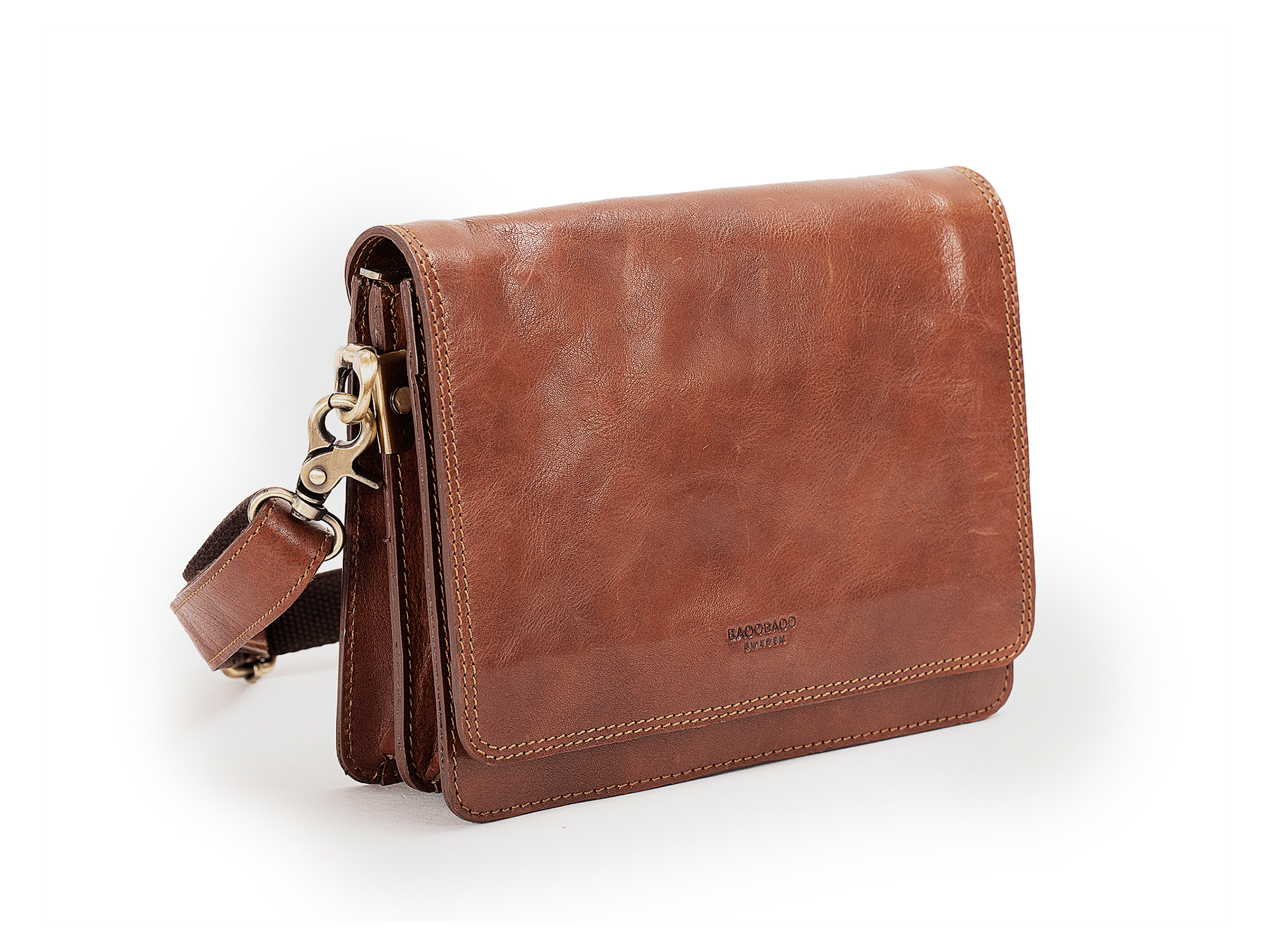 Kézitáska Flapbag Small Brandy LB034 1 Brandy bivalybőr női kis kézitáska Flapbag LB034