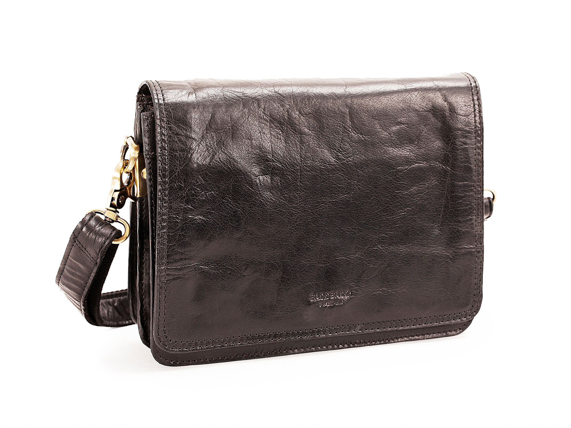 Kézitáska Flapbag Small Black LB035 1 Fekete bivalybőr női kis kézitáska Flapbag LB035