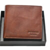 Brandy színű férfi bőr pénztárca BB140 nyitott és zárt állapotban