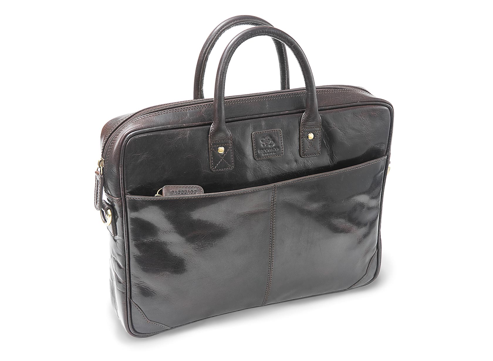 Aktatáska Briefcase Soft 13" Brown BB100-2 1 férfi bőr aktatáska 13″ Brown BB100-2 - Bivallybőr laptoptáska barna színben